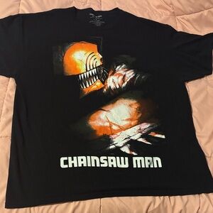 Chainsaw Man Short Sleeve Tee - Black and Orange